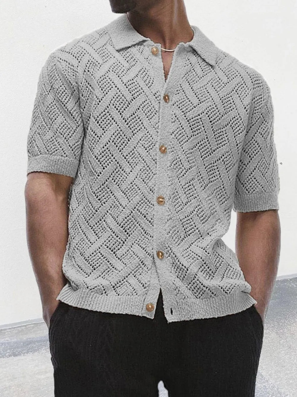 Cardiff ™ | Roen eyelet Knit Shirt