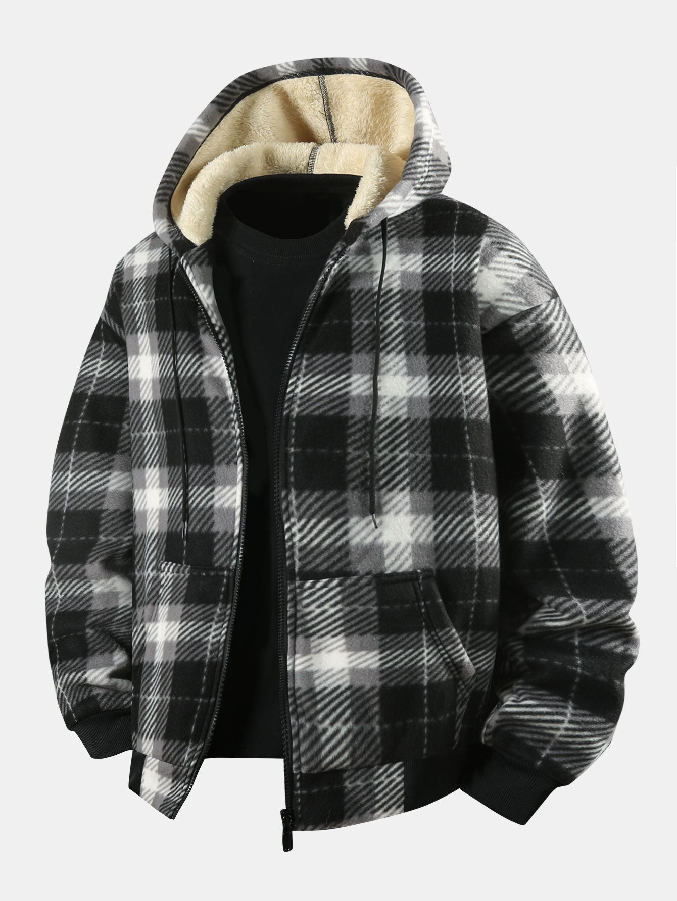 Cardiff™ | Lined Flannel Zip Hooded Coat