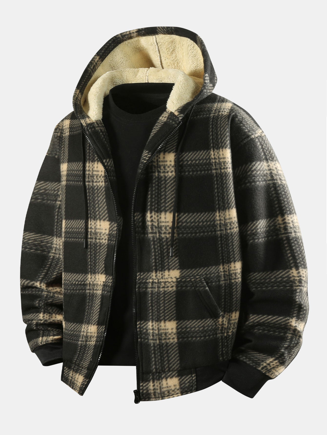 Cardiff™ | Lined Flannel Zip Hooded Coat