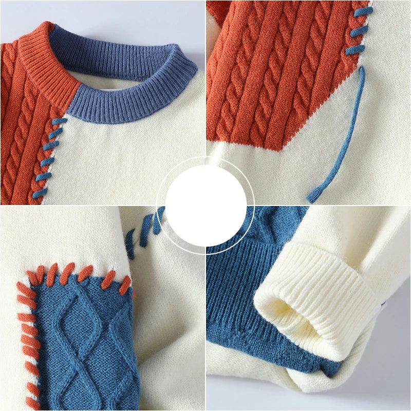 Cardiff™ | Knitted Patchwork Sweater - Loose Fit