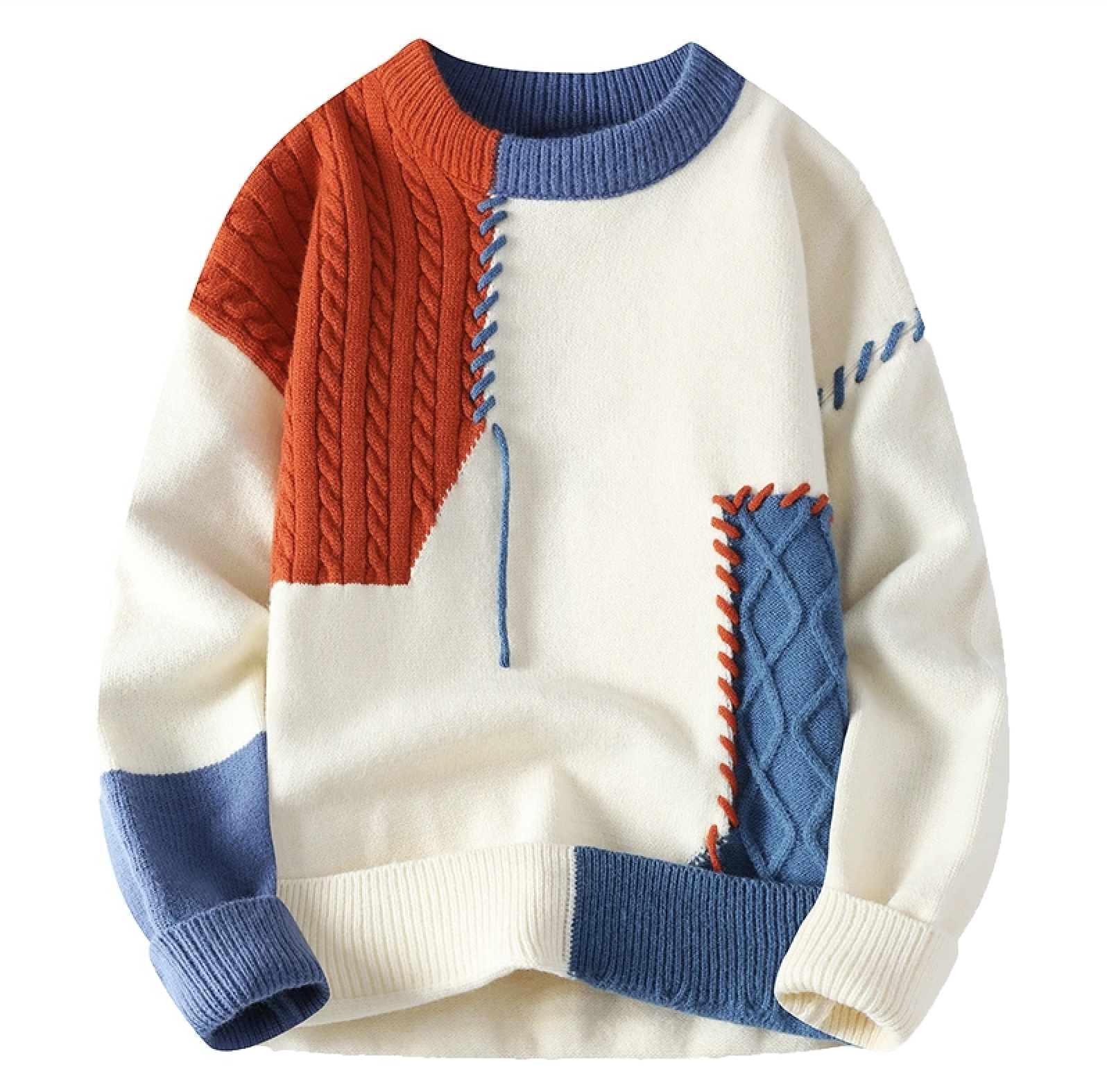 Cardiff™ | Knitted Patchwork Sweater - Loose Fit