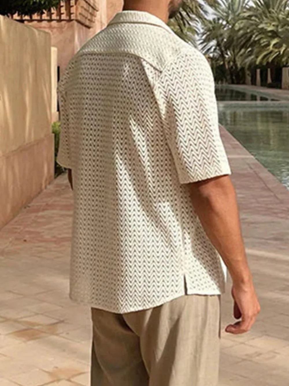 Cardiff ™ |  Herringbone Eyelet Knit Shirt