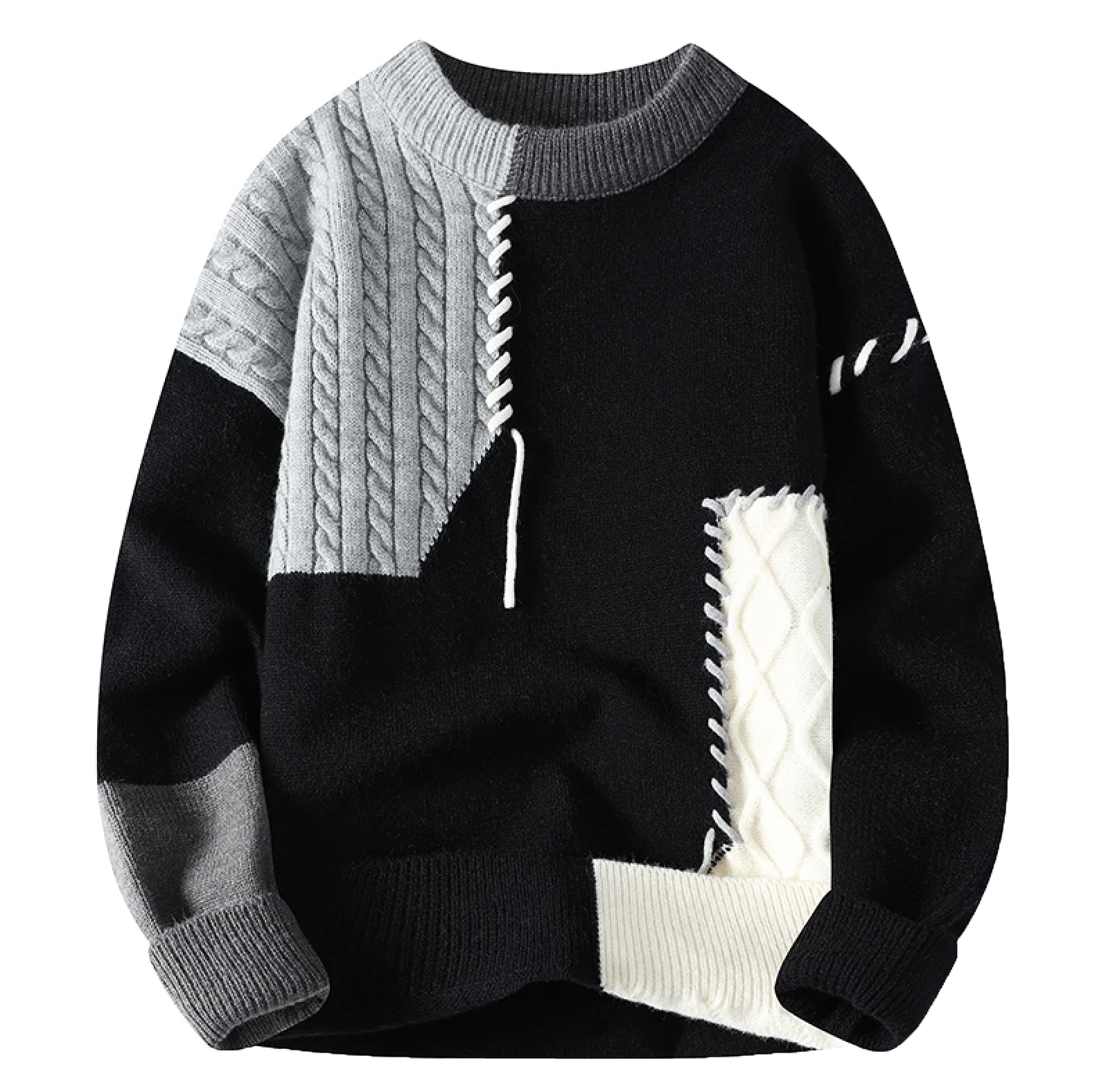 Cardiff™ | Knitted Patchwork Sweater - Loose Fit